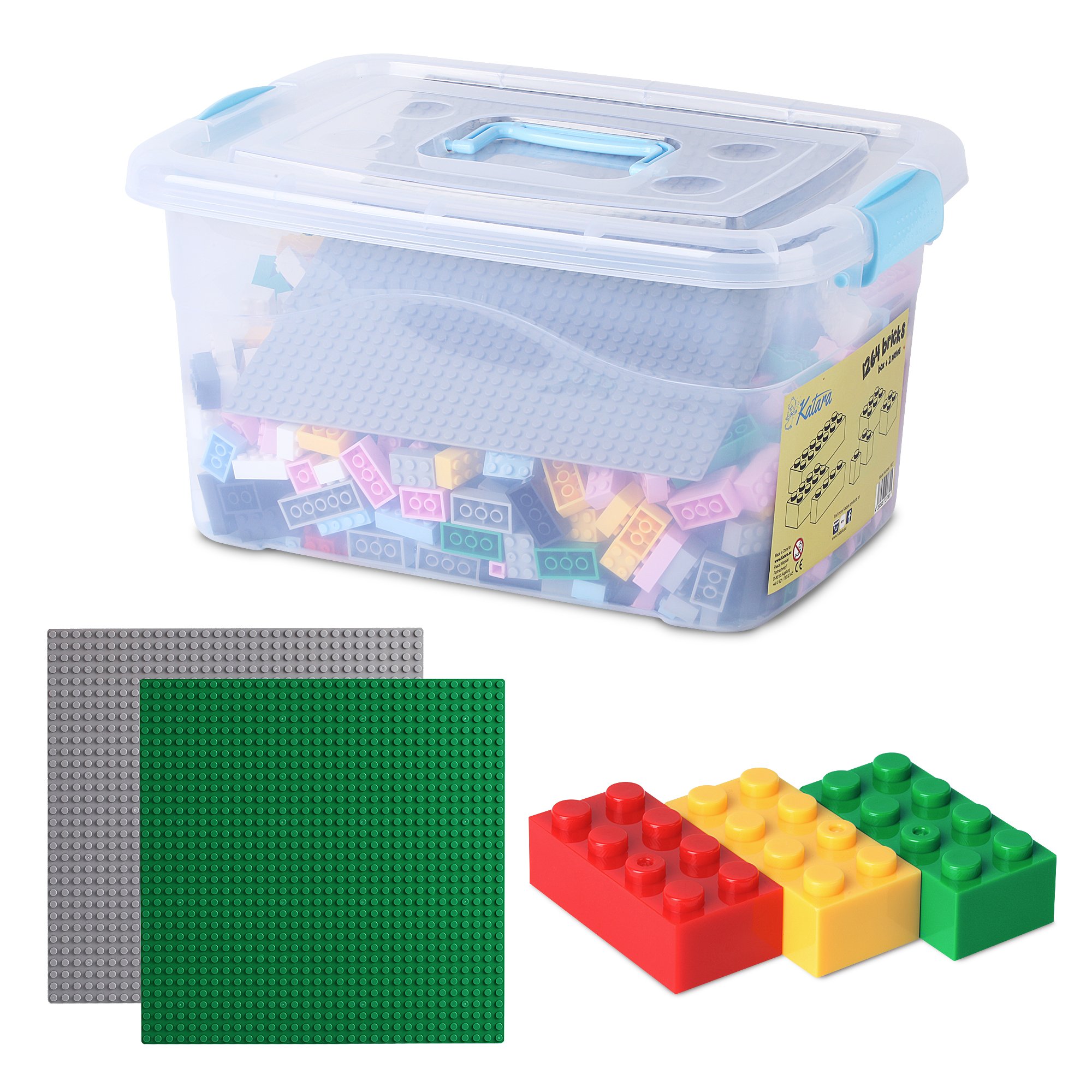 Katara 1827 - Set Di 1264 Mattoncini, Compatibili Con Lego, Sluban, Papimax, Q-bricks, 2 Piastre E Scatola, Multicolore