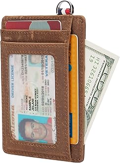 NersundaSlim Minimalist Front Pocket Wallet, Travel RFID Blocking Small Leather Thin Wallet, Credit Card Holder for Men and Women