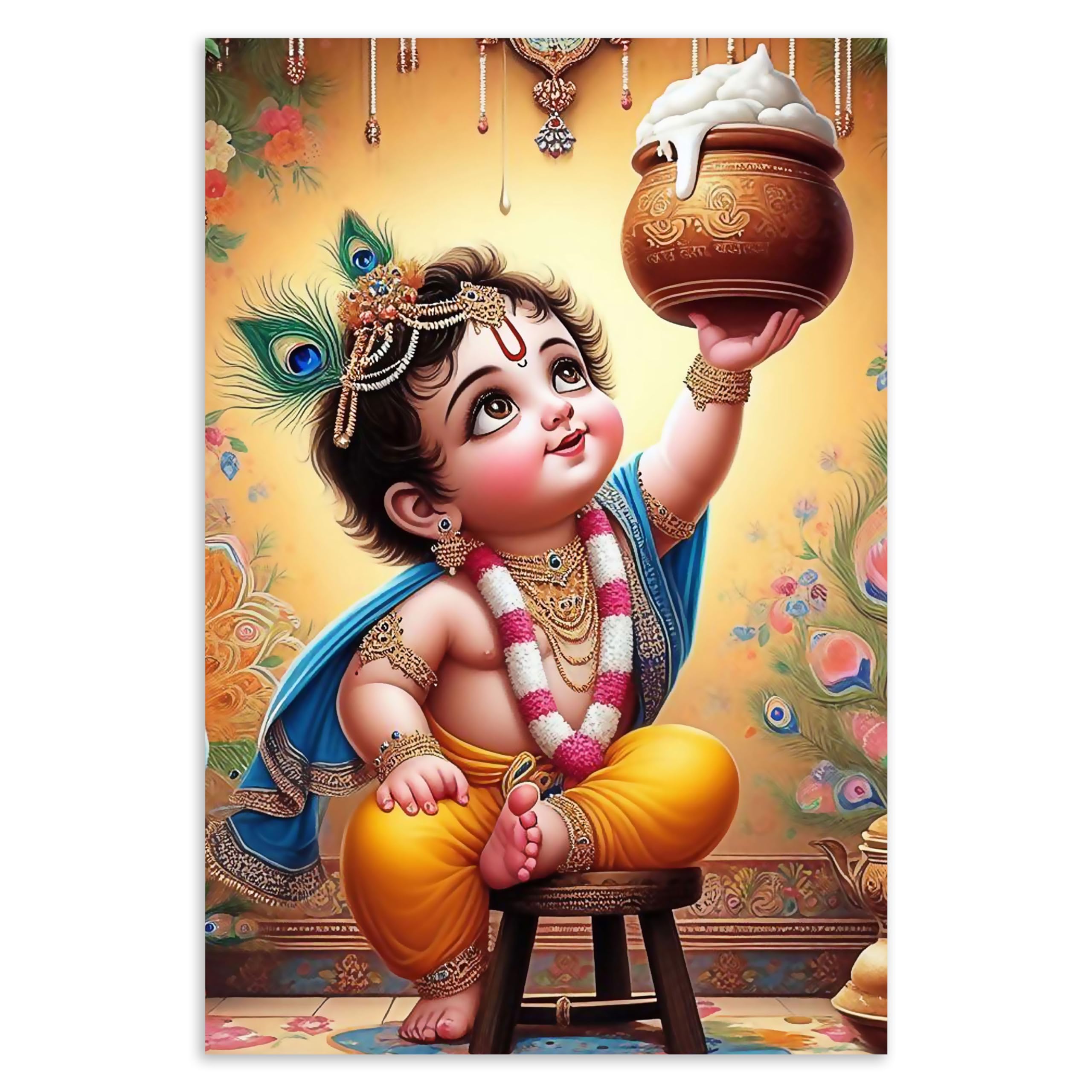 Goelite Bal Gopal Krishna Photo For Pregnant Women Poster For Decoration Wall’s Bedroom, Living Room, And More | Cute Baby Krishna Wall Poster Size:”18x12” Inches Set Of 1 (Design 5) (B0D5RDQSFD) Amazon Price History, Amazon Price Tracker