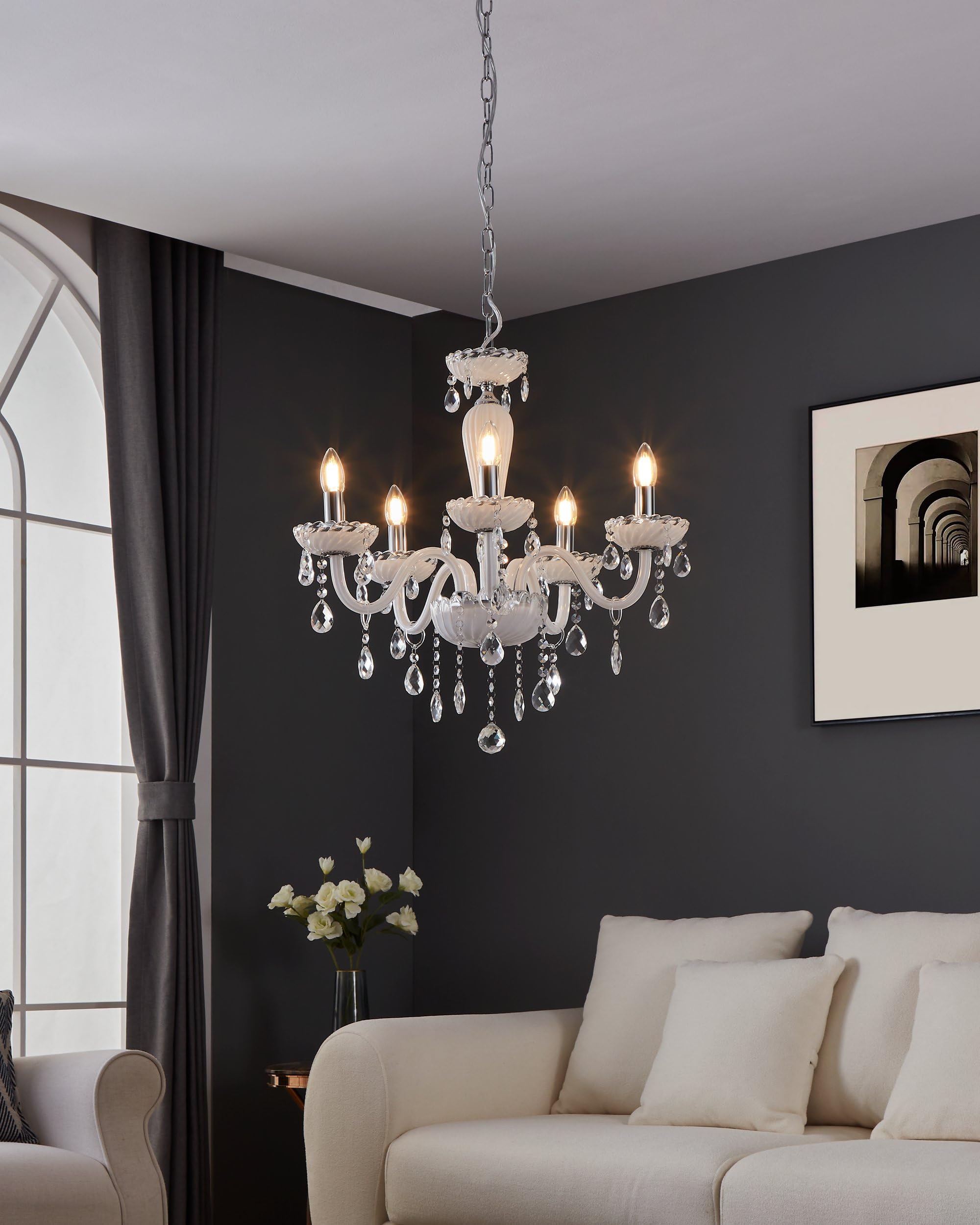 Eglo Lámpara colgante Carpento, candelabro vintage de 5 luces