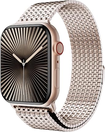 LULULOOK Milanese Mesh Loop Compatible with Apple Watch Band 49/46/45/44/42/41/40/38mm for Men Women, Stainless Steel Magnetic Buckle Strap for iWatch Ultra 3/2 Ultra Series 11 10 9 8 7 6 SE 5 4 3