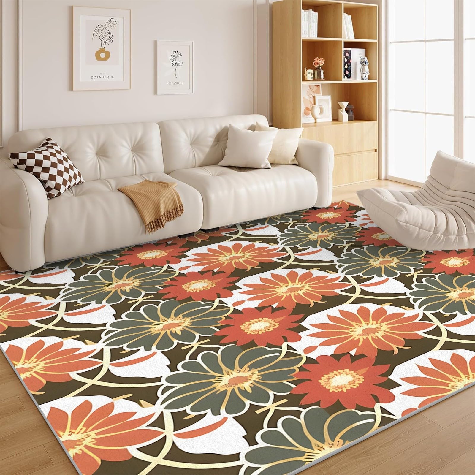 Grand tapis salon 180x240 cm lavable en machine avec moquette douce