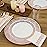 FOCUSLINE 175 Ct Rose Gold Dinnerware Set for 25 Guests, Plastic Plates with Rose Gold Lace Rim Design, Including 25 Disposable Dinner & Dessert Plates, Cups, Napkins, Cutlery Set