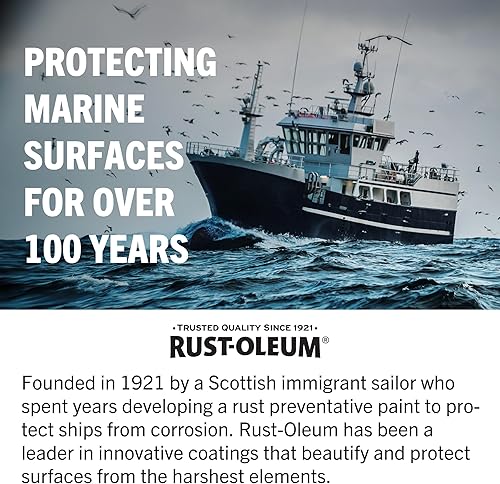 Miniatura 5 de Rust-Oleum 207013-4PK Pintura antiincrustante para fondo de barco marino, cuarto de galón, azul, paquete de 4