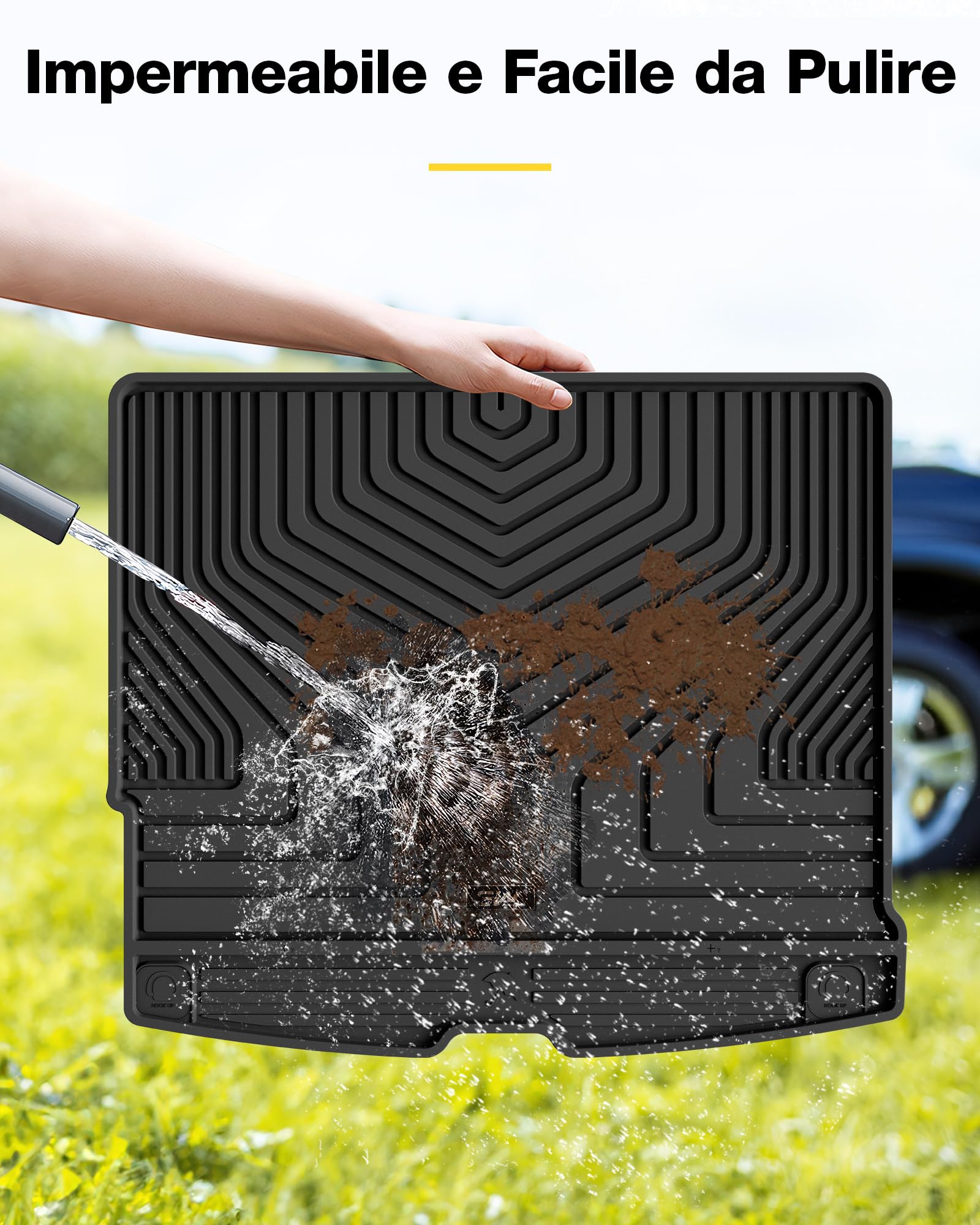 3W Tappetino per Bagagliaio Compatibile con VOLVO XC60 2018-2025 2026, Impermeabile e Facile da Pulire, Tappeto su Misura per la Protezione del Bagagliaio Posteriore in Thorex™, Vasca Baule Resistente