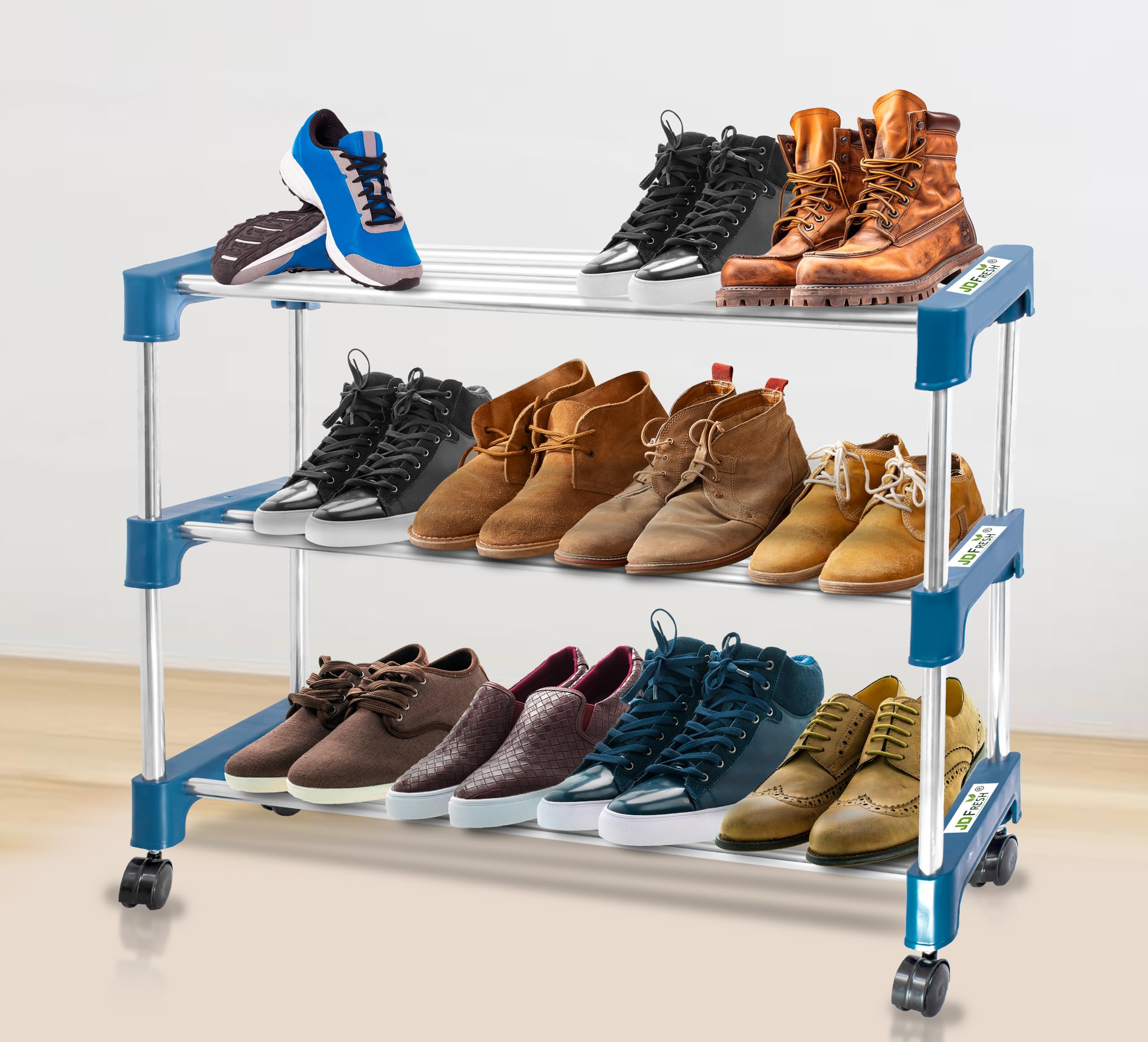 JD FRESH 3 Layer Shoes Stand for Home-Stainless Steel 3-Tier Shoe Rack for Home Metal,Durable,Foldable Steel Rack,Entryway&Doorway-Blue 3 Layer (B0CXHJ2TBD) Amazon Price History, Amazon Price Tracker