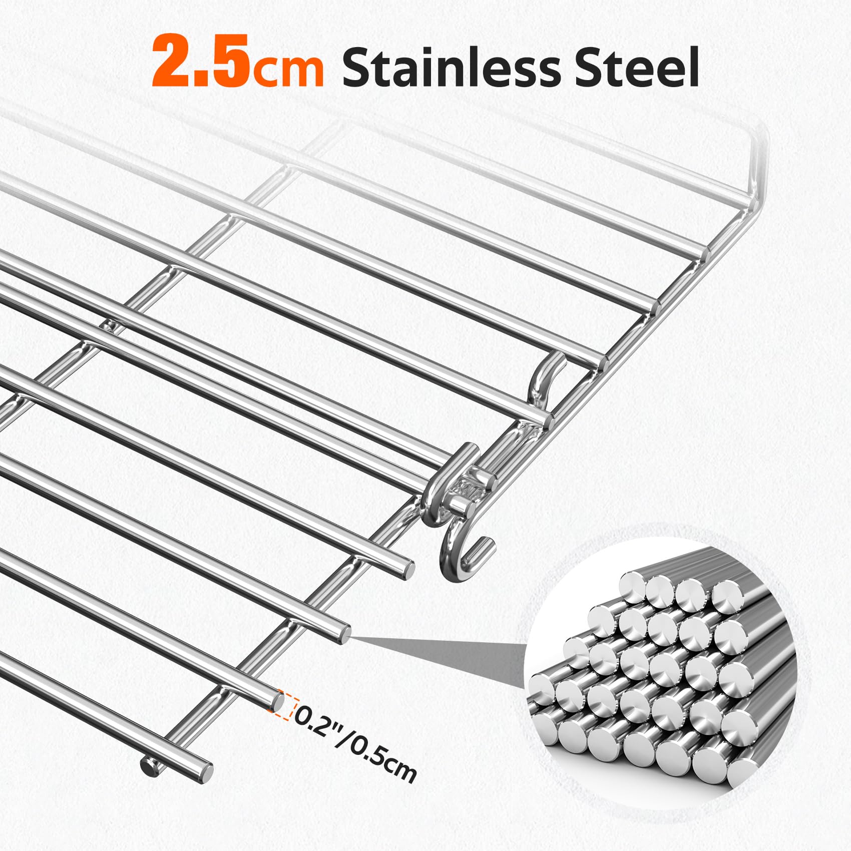 onlyfire Griglia di Riscaldamento BBQ in Acciaio Inox per Barbecue a Gas Weber Genesis II Serie 300, Genesis II E/S-310, II E-315, II E/S-335, Griglie Riscaldanti di Ricambio per Weber 66044
