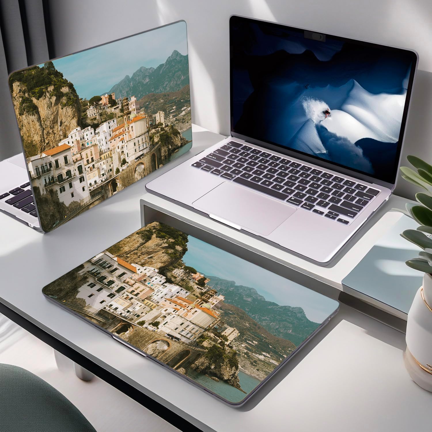 Custom Laptop Case for Clear Black MacBook Air 15 inch M4 2025 2024 2023 Release A3241 M3 A3114 M2 A2941 with Personalized Keyboard Cover