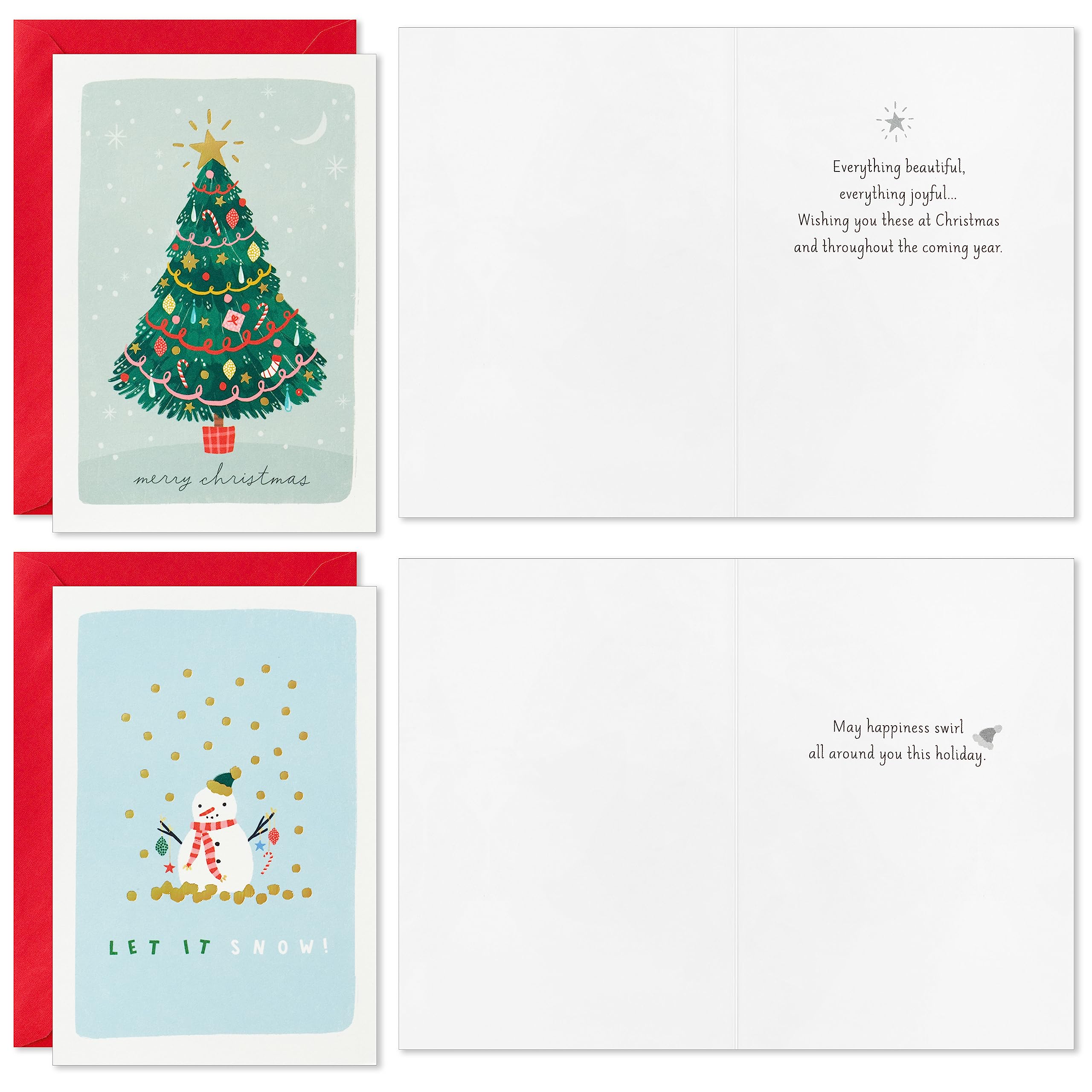 Cartes De Noël Hallmark - Lot De 40 Cartes Aluminium Avec Enveloppes Assorties