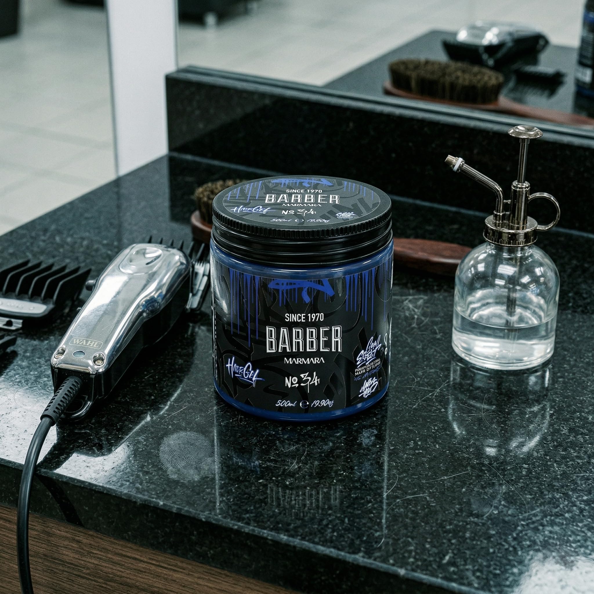 Barber Marmara Żel do stylizacji włosów nr 34 dla mężczyzn, mocne utrwalenie, długotrwała objętość, bez osadu, stylizacja na mokro lub sucho, 500ml