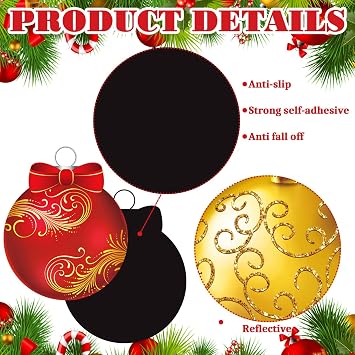 Bememo 30 Pcs 30 Pcs Christmas Magnets, Christmas Car Decoration, Ball
