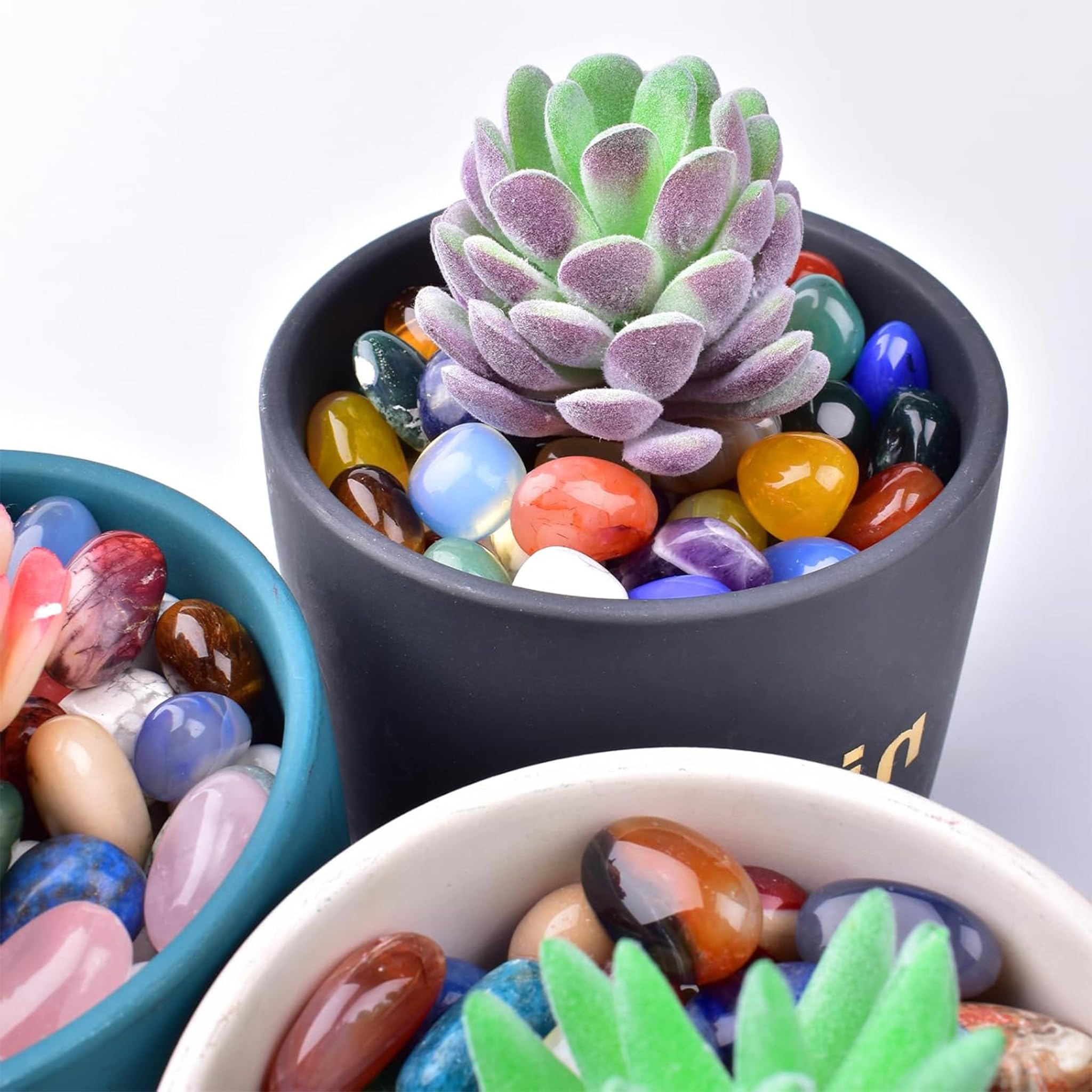 400 g kamienie dla dzieci, Tumbled Stones 11-25 mm półszlachetne mieszanka do poszukiwania skarbów, urodzin, dekoracji i zestawów kamieni szlachetnych