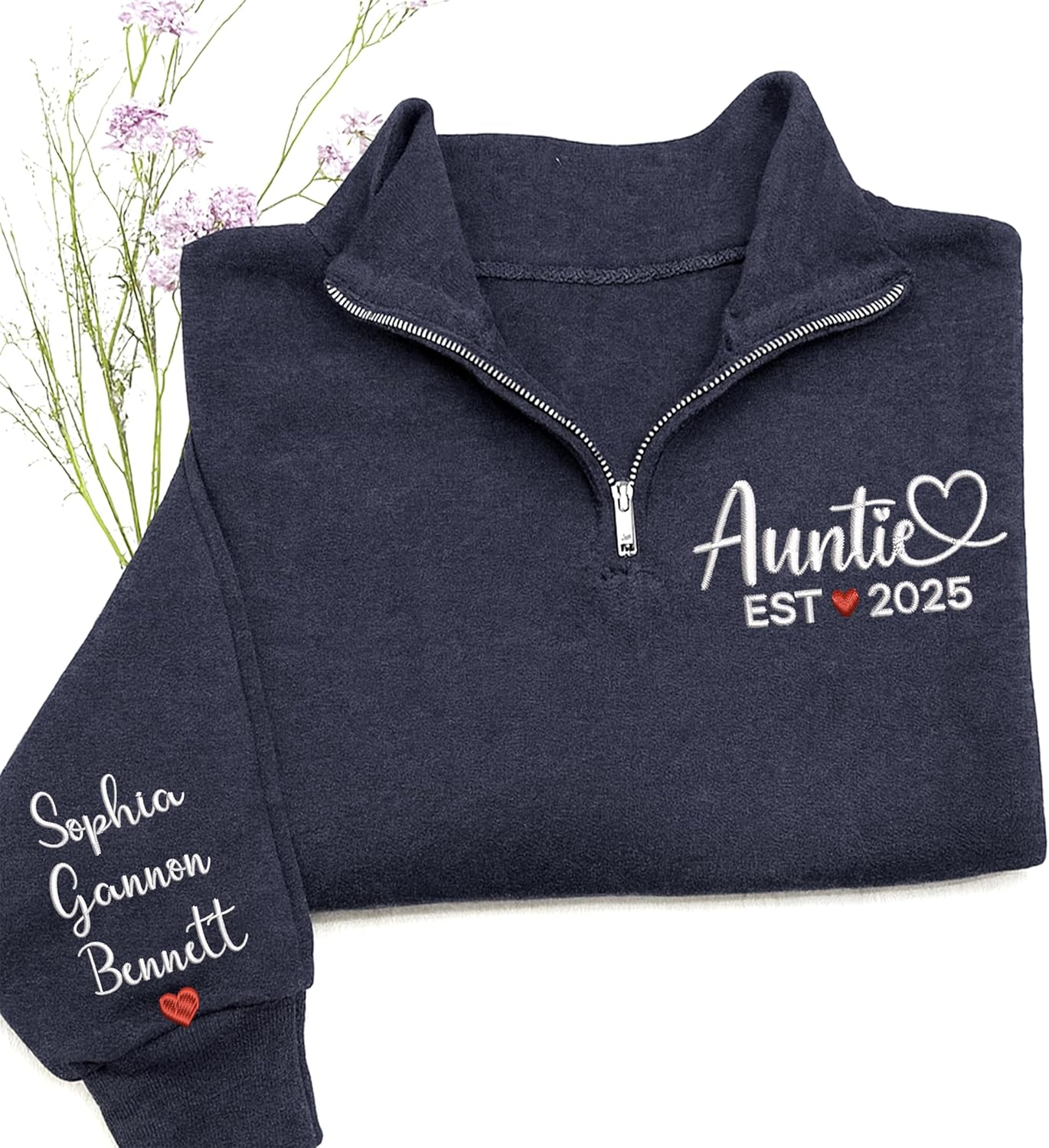 Grandma Custom Quarter Zip Sweatshirt, Mama Sweatshirt, Custom Mom Gifts, Christmas 2025 Present for Women - Image 4