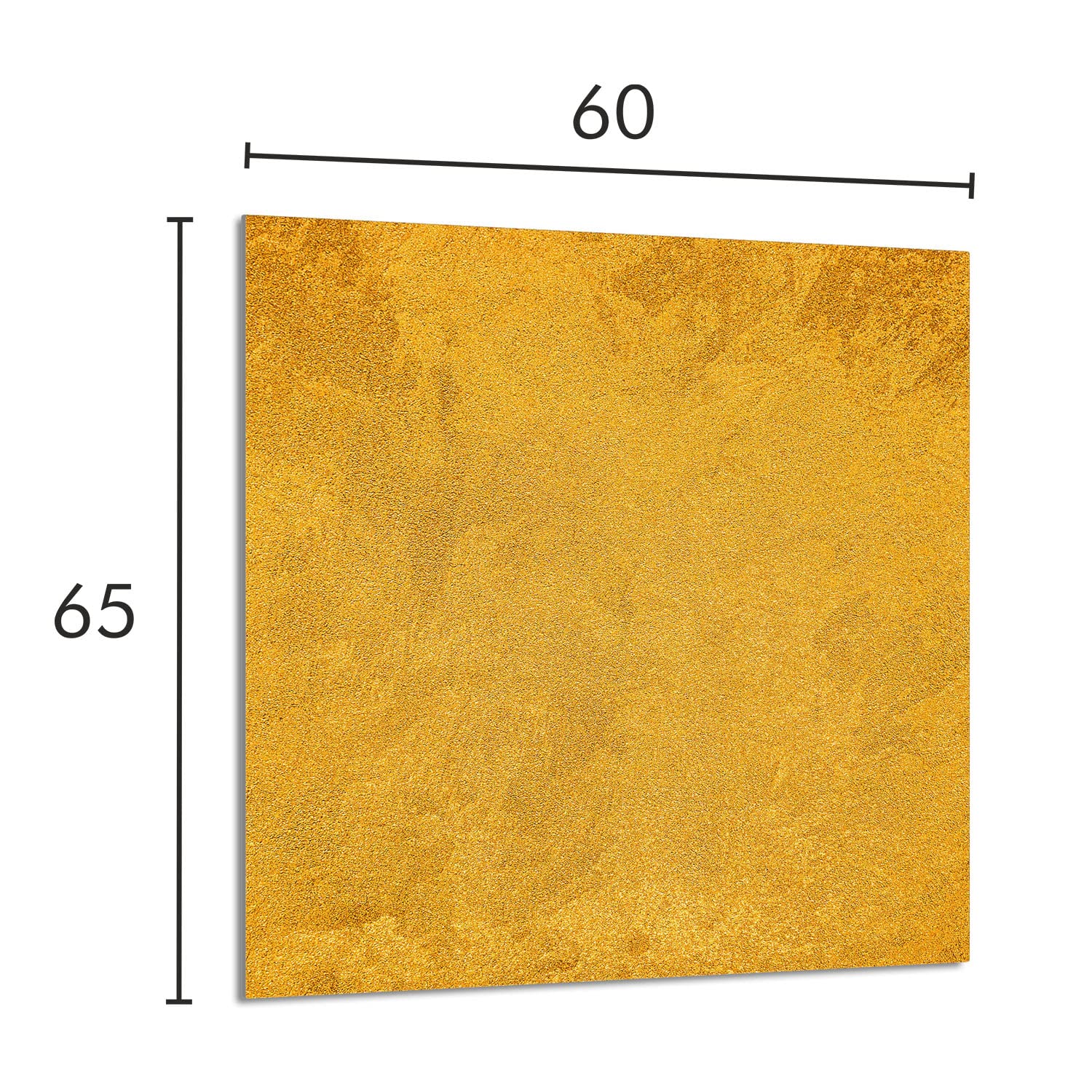 Szklany panel ochronny do kuchni Lacobel, szklana płyta ochronna na kuchenkę, 60x65 cm, szklana deska do krojenia, ochrona przed rozpryskiwaniem, uniwersalna, ZŁOTA