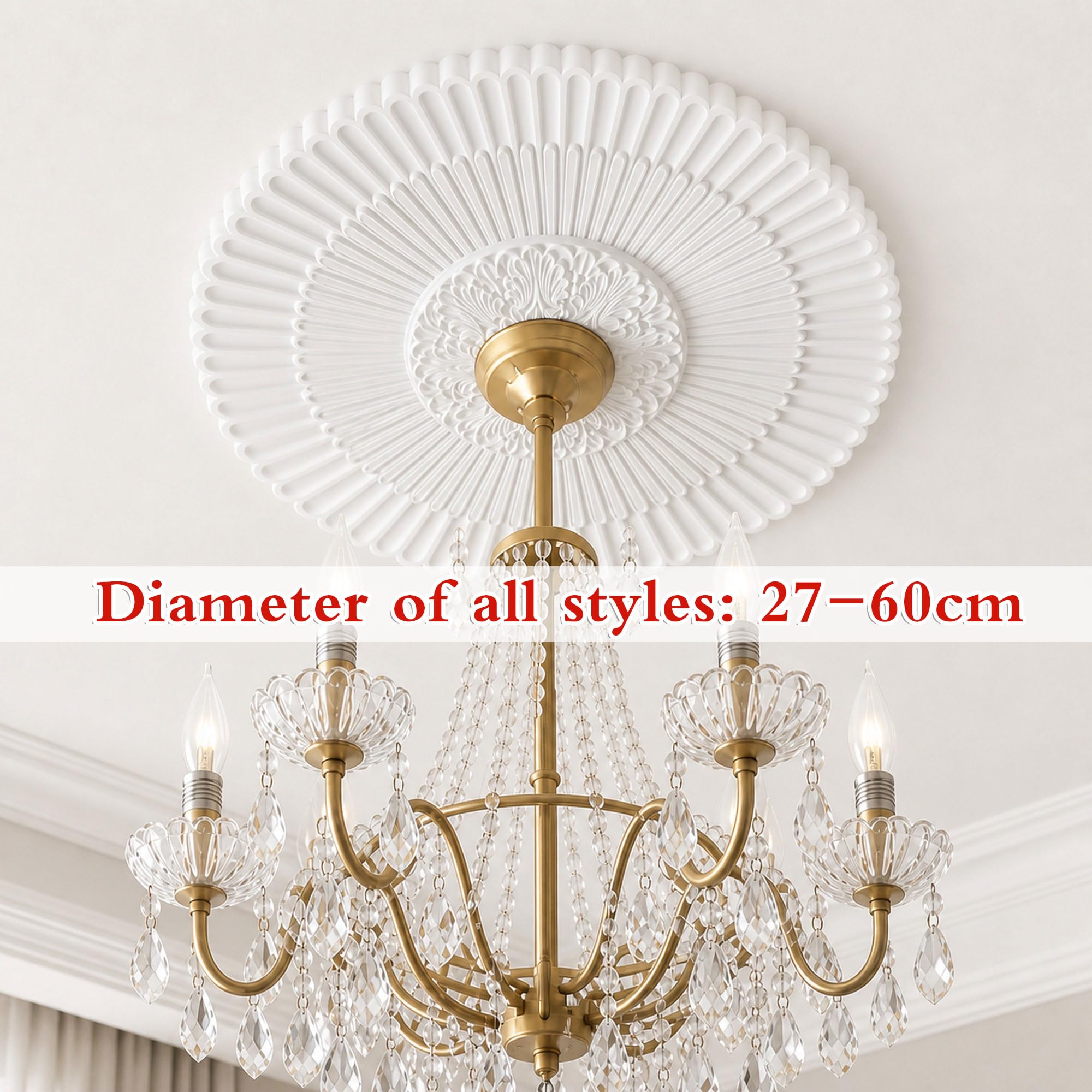 Rosone Lampadario Soffitto,Piastra Rotonda per Ventilatore A Soffitto, | Leggero,Stile Europeo,Piastra Copertura Decorativa, Rosone Decorativo per Soffitto, per lampadari,ventilatori a soffitto