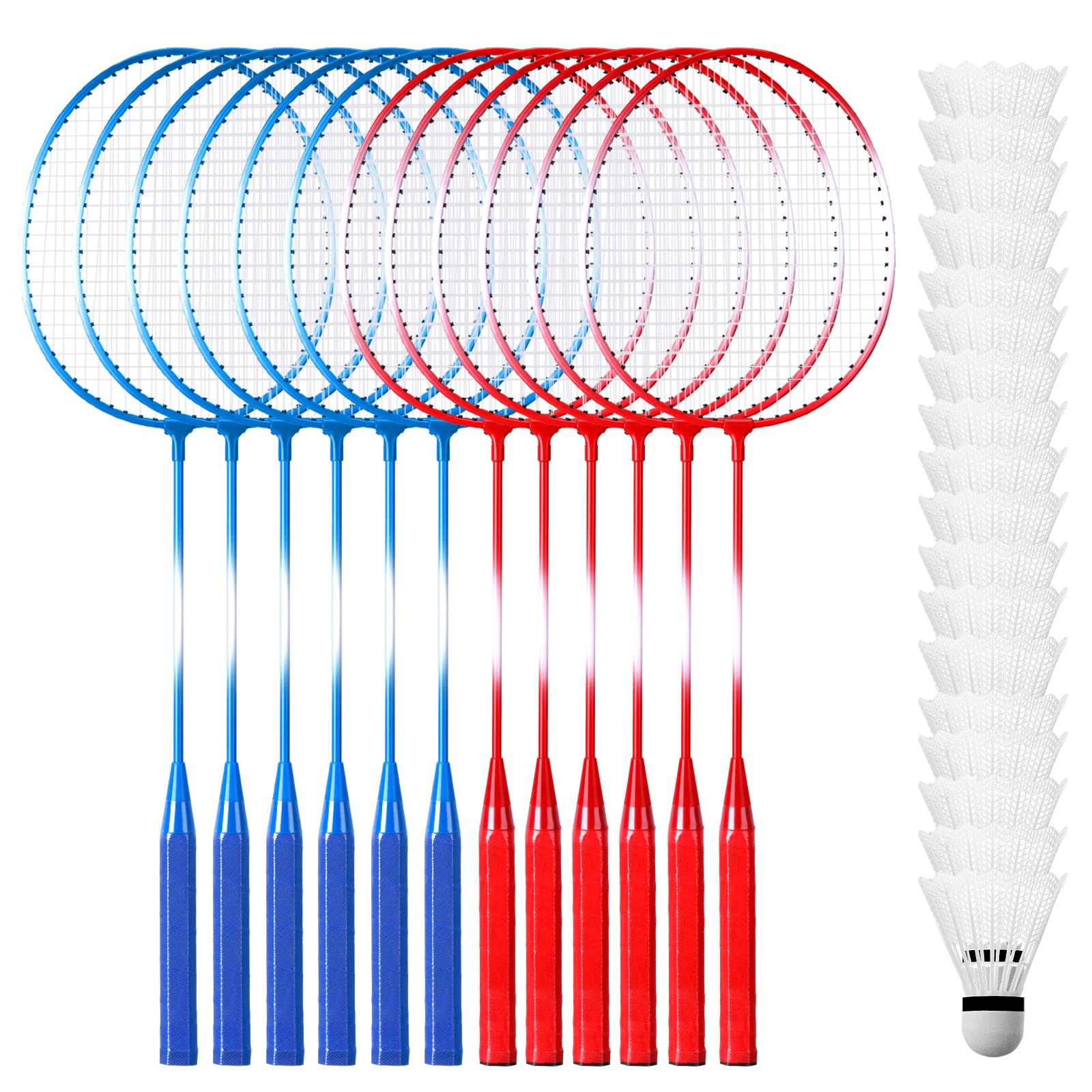 Meooeck 12 Pcs Badminton Rackets Set Badminton Rackets for Adults and ...