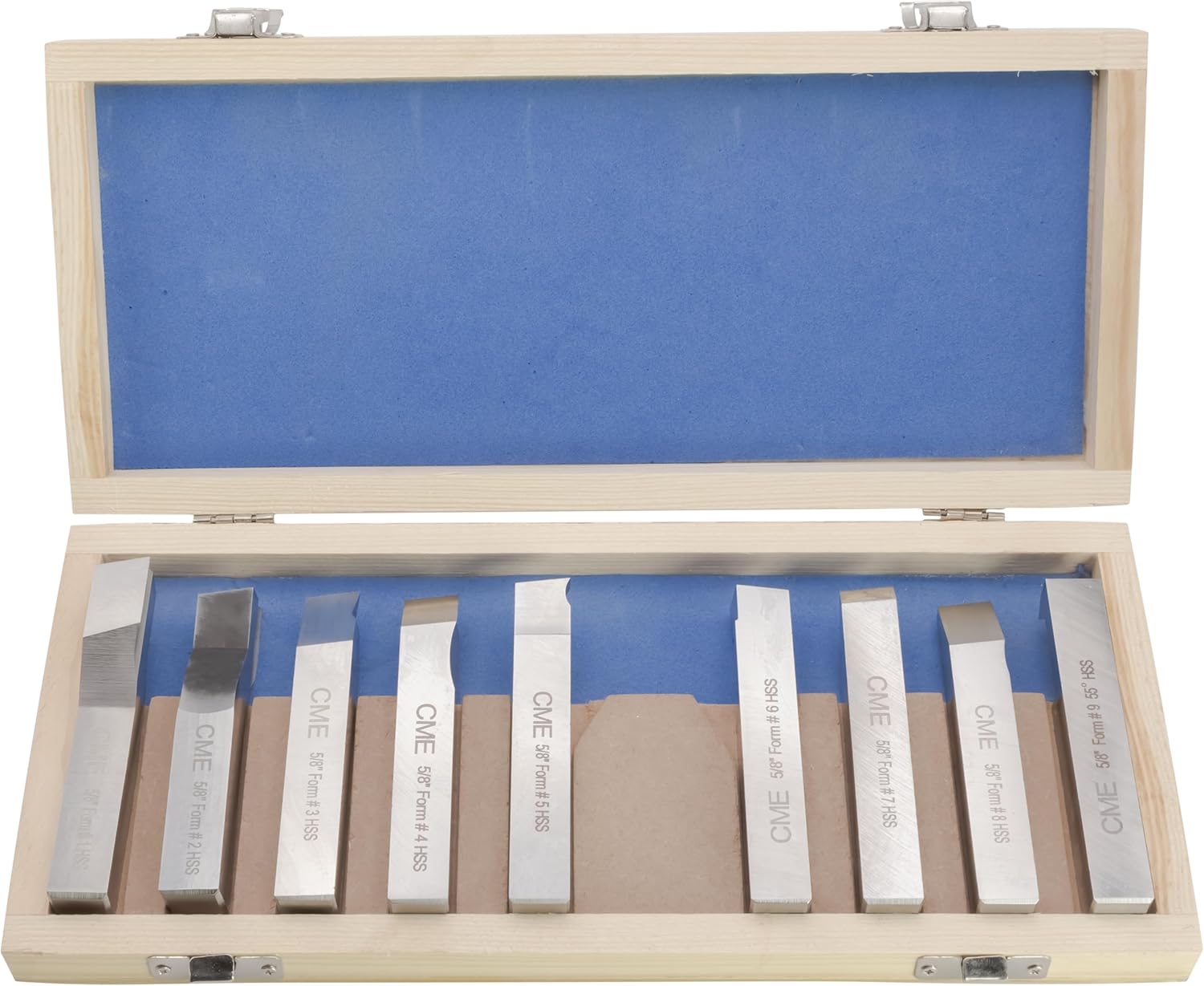 9 pc Lathe Tool Set, M2 High-Speed Steel, 5/8" Square Shank