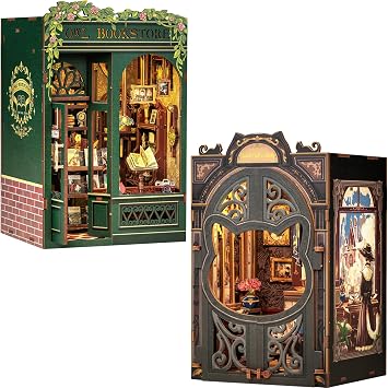 CUTEBEE Book Nook Kit - DIY Dollhouse Miniature House Kit for Adults, Teens and Beginners, Tiny House Booknook Bookshelf Decor 3D Wooden Puzzle, Gifts for Family, Friends