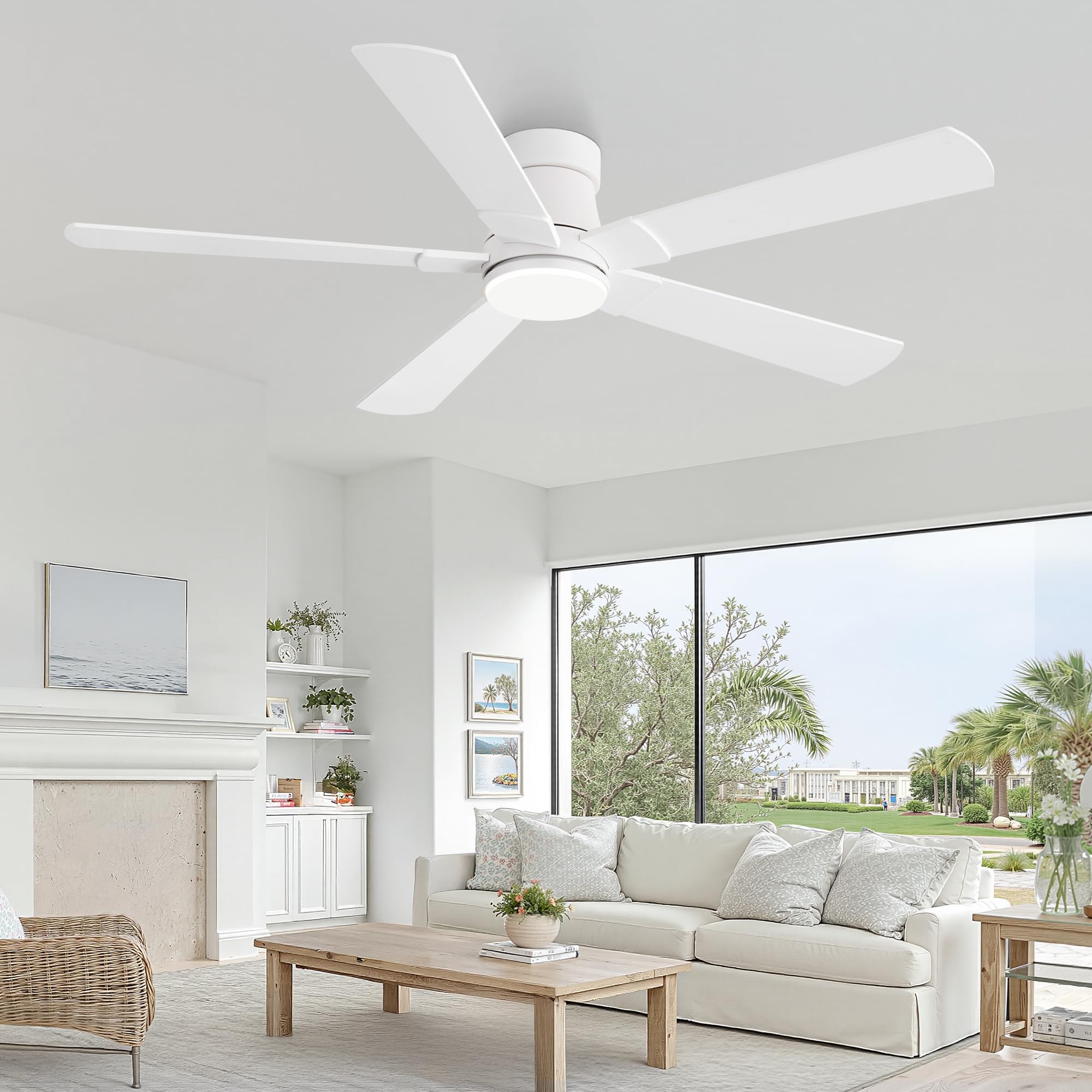 52 inch white ceiling fan with lights