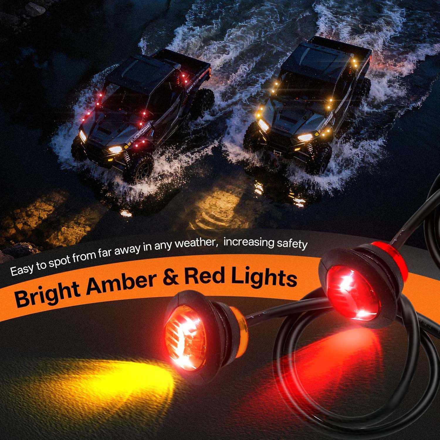 Universal UTV Turn Signal Kit with Horn Pre-Wired ATV Street Legal Kit for Side by Side UTV Blinker Kit with Turn Lights Rocker Switch Plug-and-Play Compatible with Polaris RZR Can-Am Maverick
