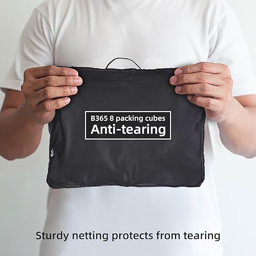 Miniatura 6 de Cubos de embalaje, 8 cubos de embalaje para maletas, bolsa de viaje para accesorios esenciales de tamaño de viaje, bolsa de almacenamiento de
