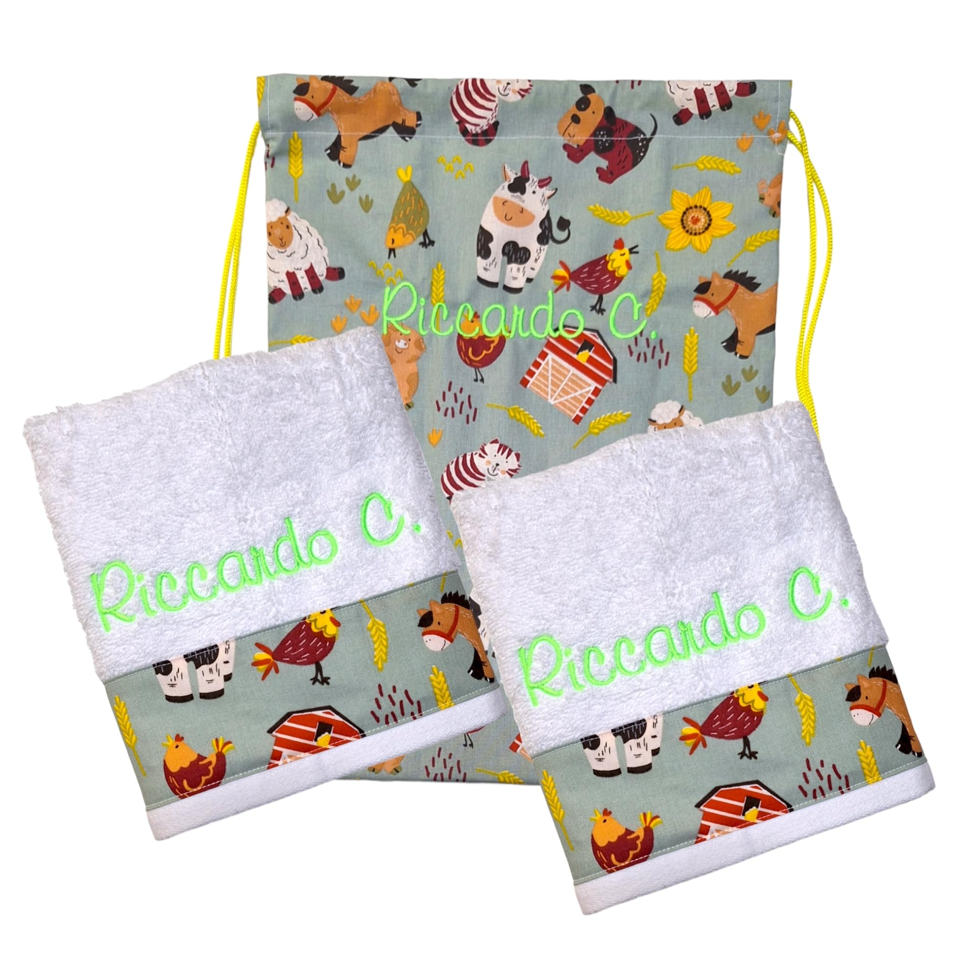 5 Pezzi Asciugamani Asilo, Asciugamani Bambina, Asciugamani Asilo Bambino, Asciugamano Microfibra, Asciugamani Bambino, Asciugamano Asilo Personalizzato, Asciugamano Piccolo