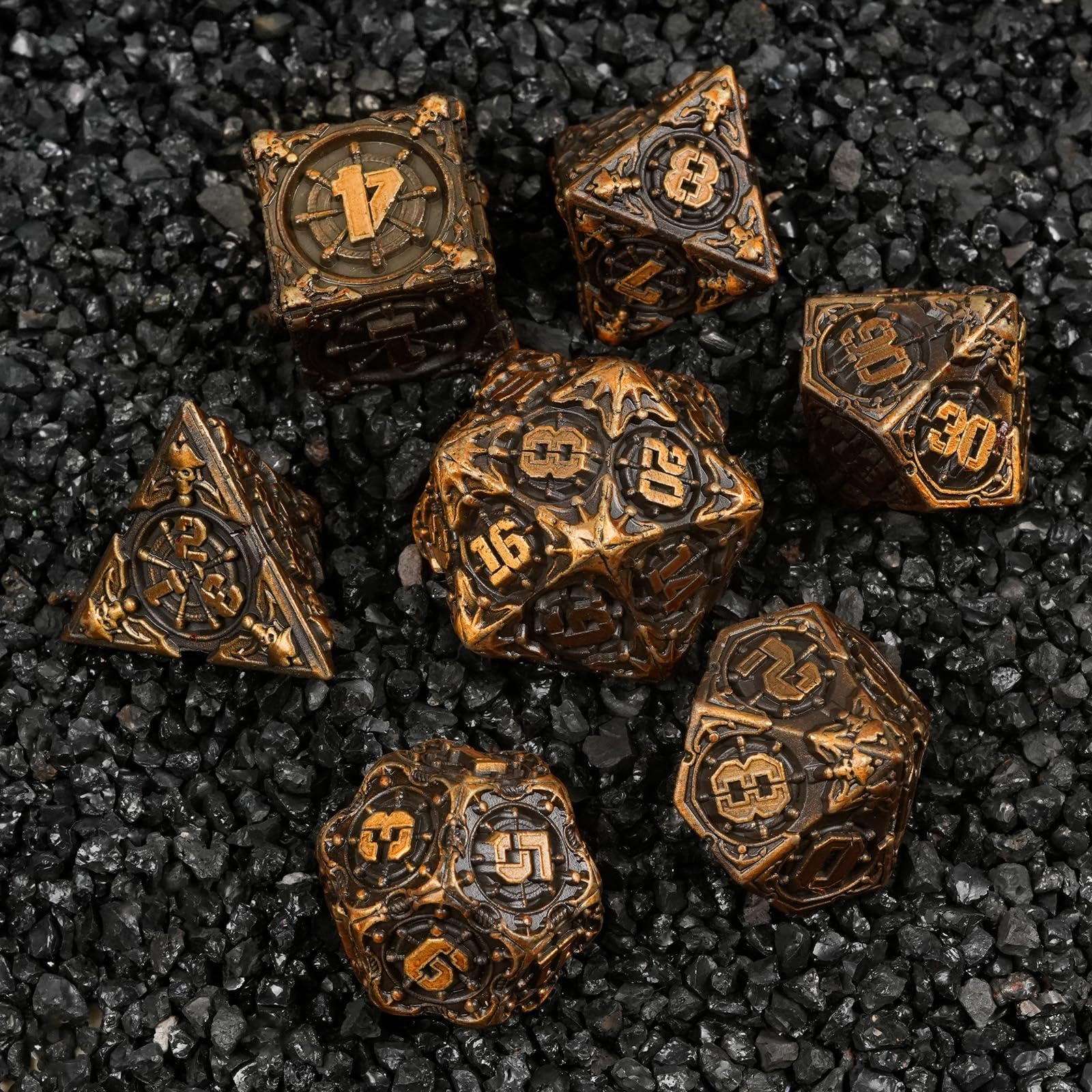 HKDZ Dnd Dice 7Pcs Set, Polyhedral Rpg D&d Role Playing Table Game Dungeons And Dragons Dice Mtg Pathfinder D&d Dice Set colorful