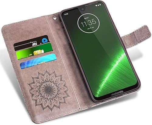 Miniatura 3 de Funda de teléfono para Motorola Moto G7G7+Revvlry Plus con protector de pantalla de vidrio templado, funda de cuero con tapa para tarjetero,