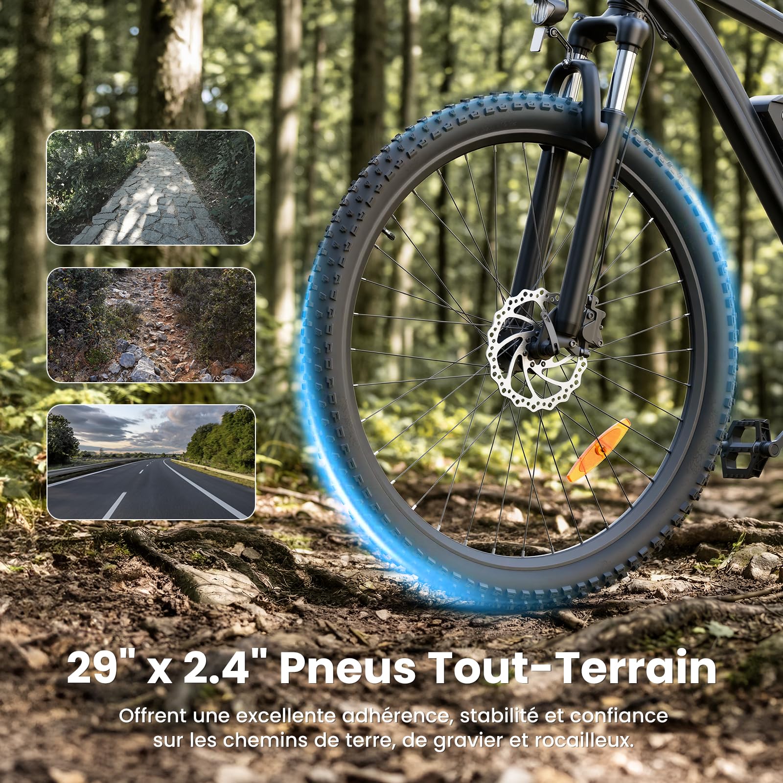 Touroll U2 Pro/U3 Pro Vélo Électrique Homme 29", VTT électrique avec Batterie Amovible 48V 15Ah, Autonomie 150KM, 70Nm, Freins à Disque Hydrauliques, Vélo électrique Tout-Terrain