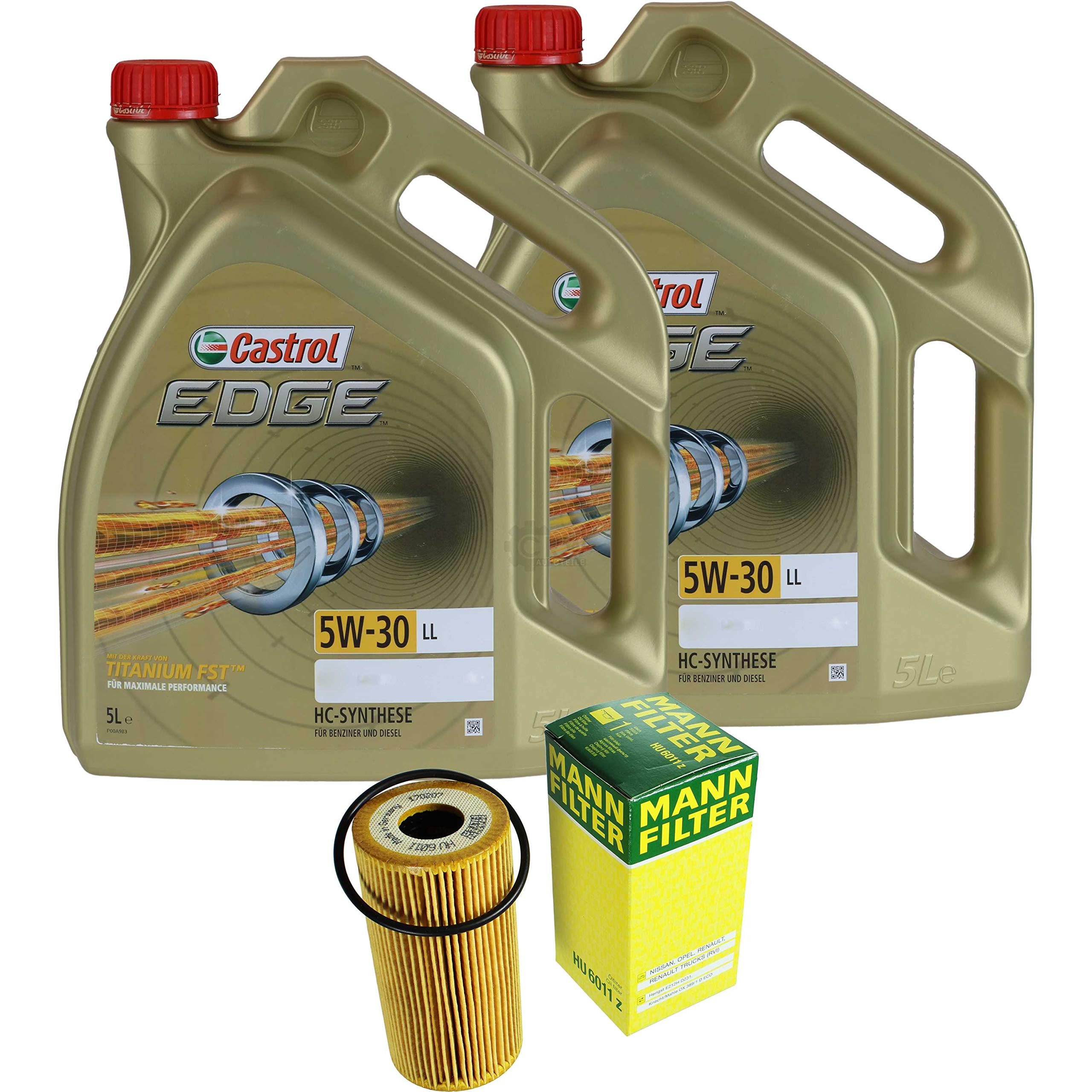 Inspektionspaket Mit Castrol EDGE 5W-30 LL Motoröl, Ölfilter & Dichtung – 7L Set