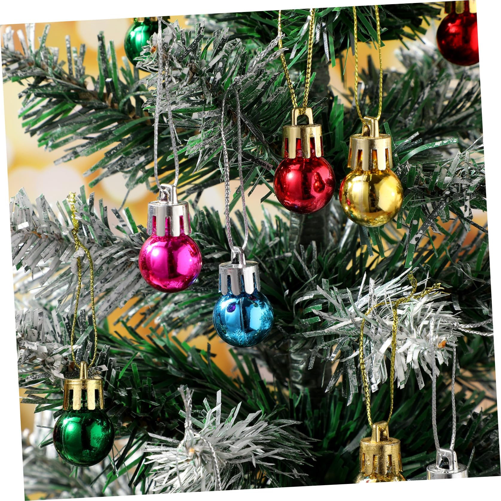 24 Piezas Bolas Colgantes de Navidad Mini de 2cm, Plástico