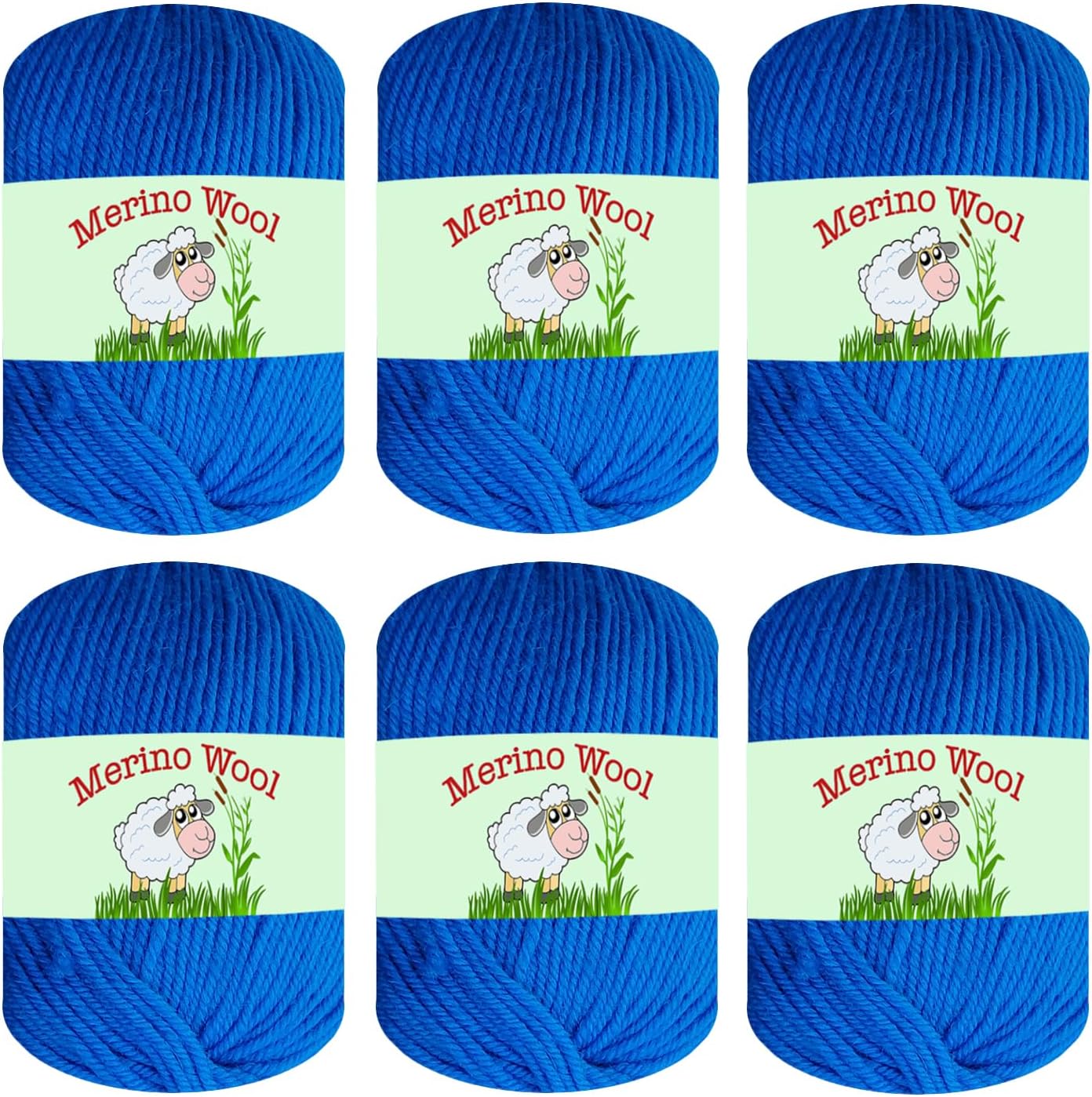 Sunny Cat 100% Pure Merino Wool Yarn for Knitting – 6pcs Merino Wool Yarn for Knitting and Crocheting – 1.8oz(10.8oz) Wool Skeins – Light/DK Weight –130yrds (780yrds Total) (01 Milky White)