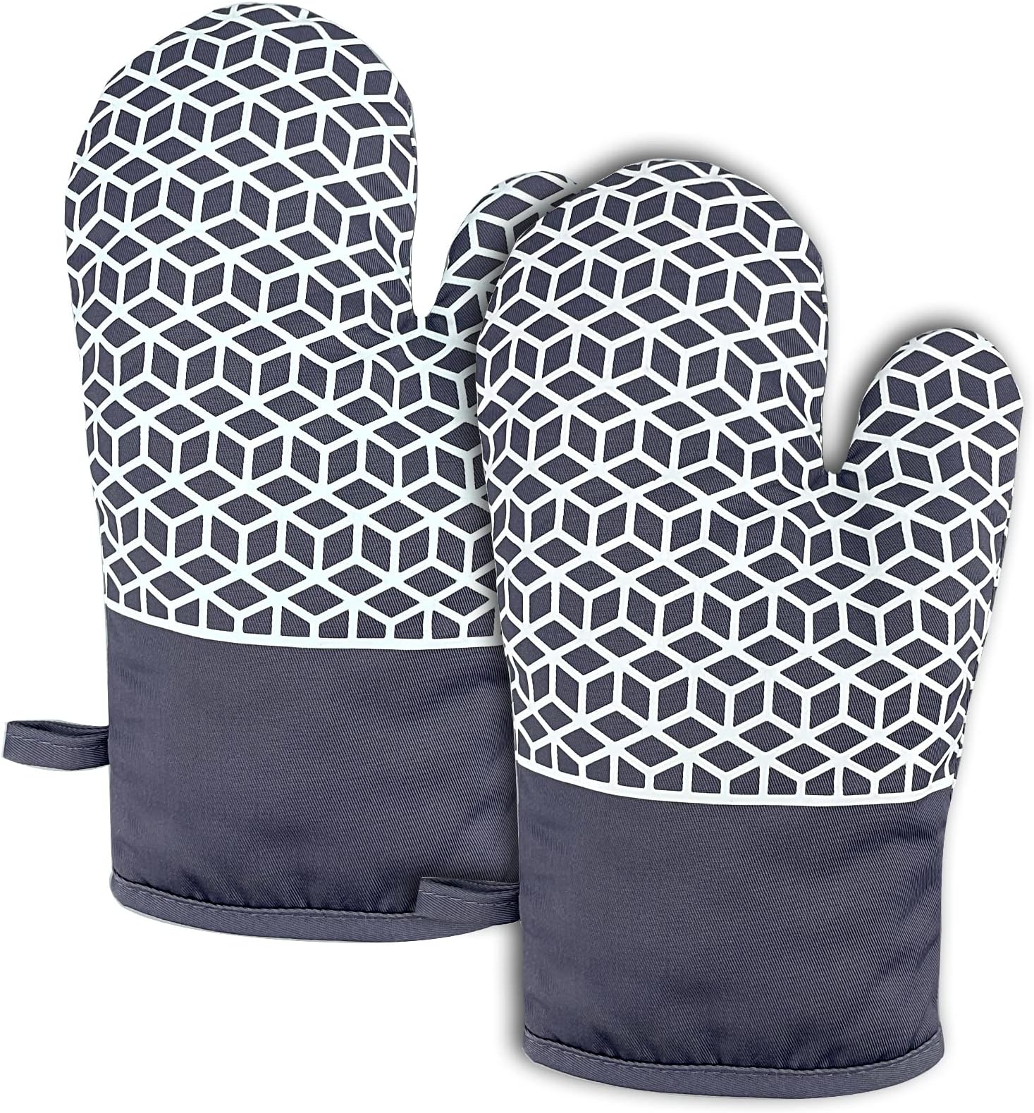Lot De 4 Maniques 20x20cm Résistantes à 550°F - Coton Et Polyester, Protection Four Et Plats Chauds, Anneau De Suspension