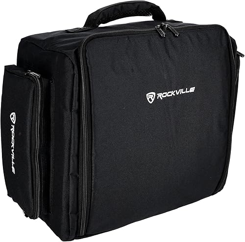 Rockville Mochila acolchada RLBP6 para 6 luces PAR, protección de espuma de 0.394 in, separadores extraíbles, correas ocultables, para DJs e