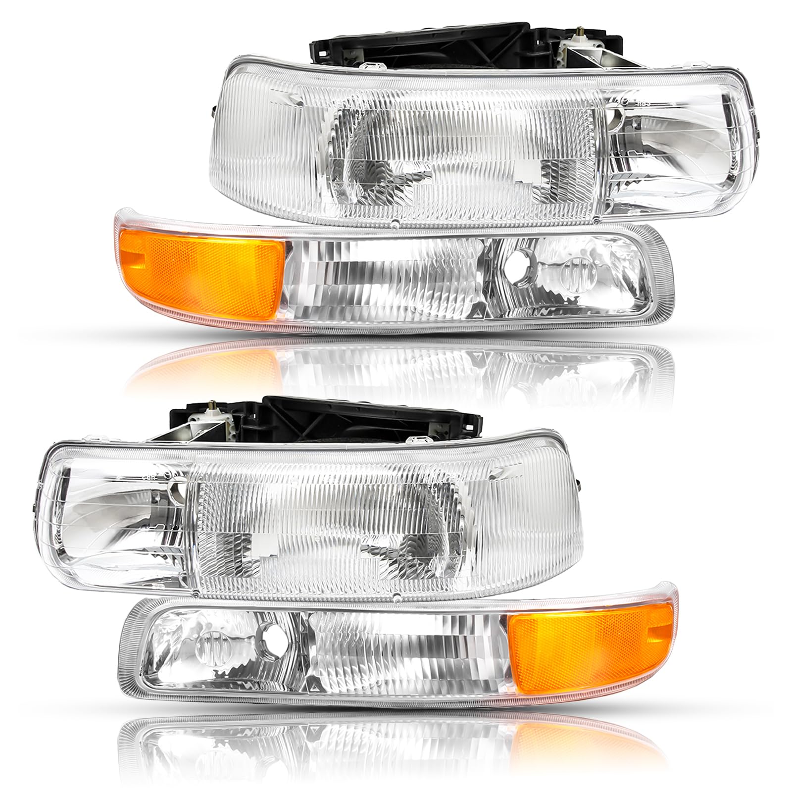 Photo 1 of Pair of Turn Signal Light Parking Light Assembly Compatible with Chevy Models - 99-02 Silverado 00-06 Tahoe Suburban