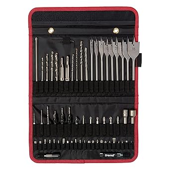 Trend 60-Piece Quick Release Craft Pro Tool Set, Magnetic Quick Chuck, Retractable Bit Holder, Deburr Countersink, QR/Set/2