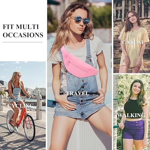 Miniatura 6 de MAXTOP - Cangurera cruzada y grande con 4 bolsillos con cremallera, para deportes, festivales, entrenamientos, viajes, salir a correr y uso casual,