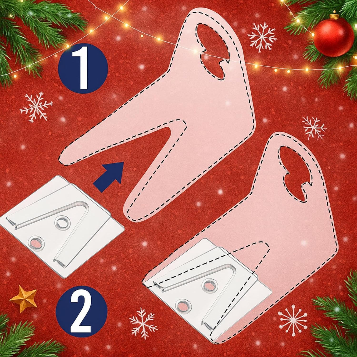 VIHOSE 200 Pieces Christmas Light Clips Set for C7 C9 Lights,100 Shingle Tab Clips and 100 Xmas Plasic Light Clips Reusable Gutter Clips Lighting Accessories for Roof Outdoor Holiday