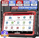 LAUNCH X431 Pro Elite Valise Diagnostic Auto Multimarque Diagnostic-Voiture,Codage Ligne ECU&Bidirectionnel,Diagnostic Complet Système,45+Fonctions Service,CANFD&DOIP,Extension Fonction Licence SGW - 1