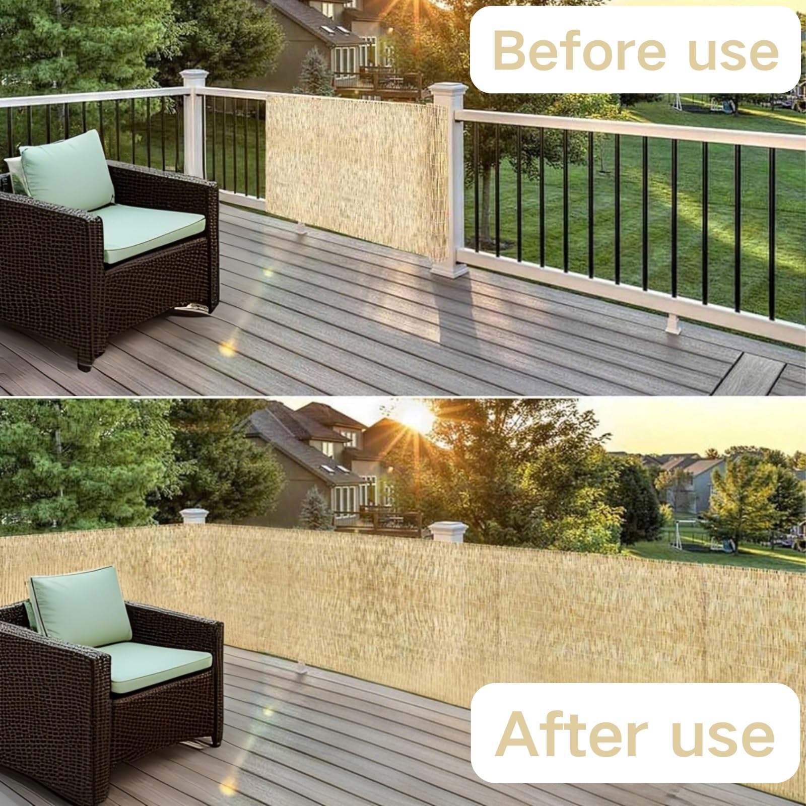 Bambusowa mata ogrodzeniowa na balkon na zewnątrz osłona przeciwsłoneczna ekran ogrodowy 70 x 400 cm dostępne wysokości 50-180 cm bambusowy panel prywatności