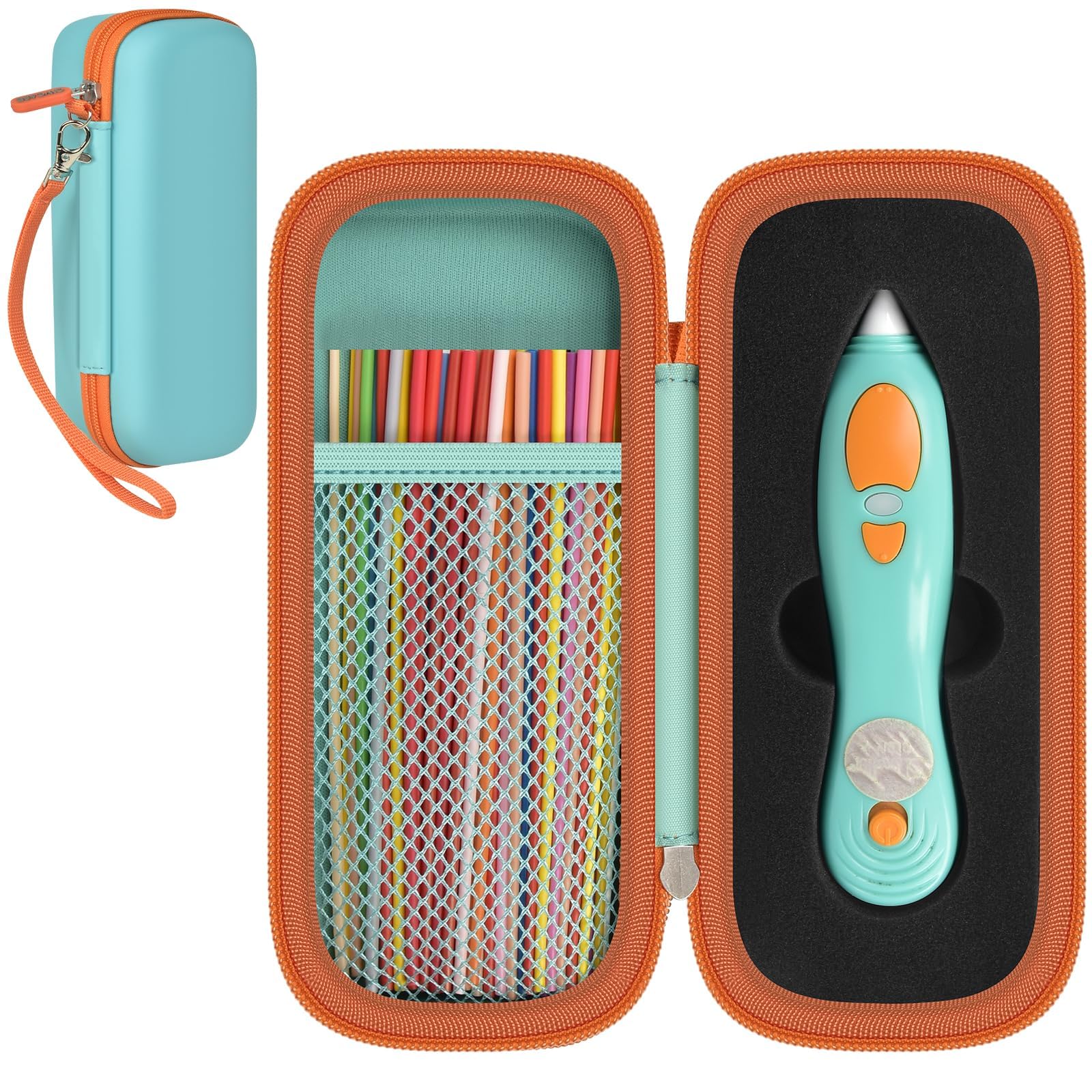 GWCASE Custodia compatibile con 3Doodler Start+ Essentials (2024 2023) Penna da stampa 3D per bambini, organizer da viaggio per confezioni di ricariche di filamenti, caricabatterie USB (solo scatola