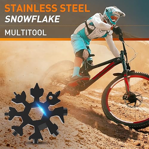 Miniatura 7 de Dusor Regalos para hombres, él, papá, marido, multiherramienta de copo de nieve 18 en 1, relleno de calcetines para adultos, regalos para hombres