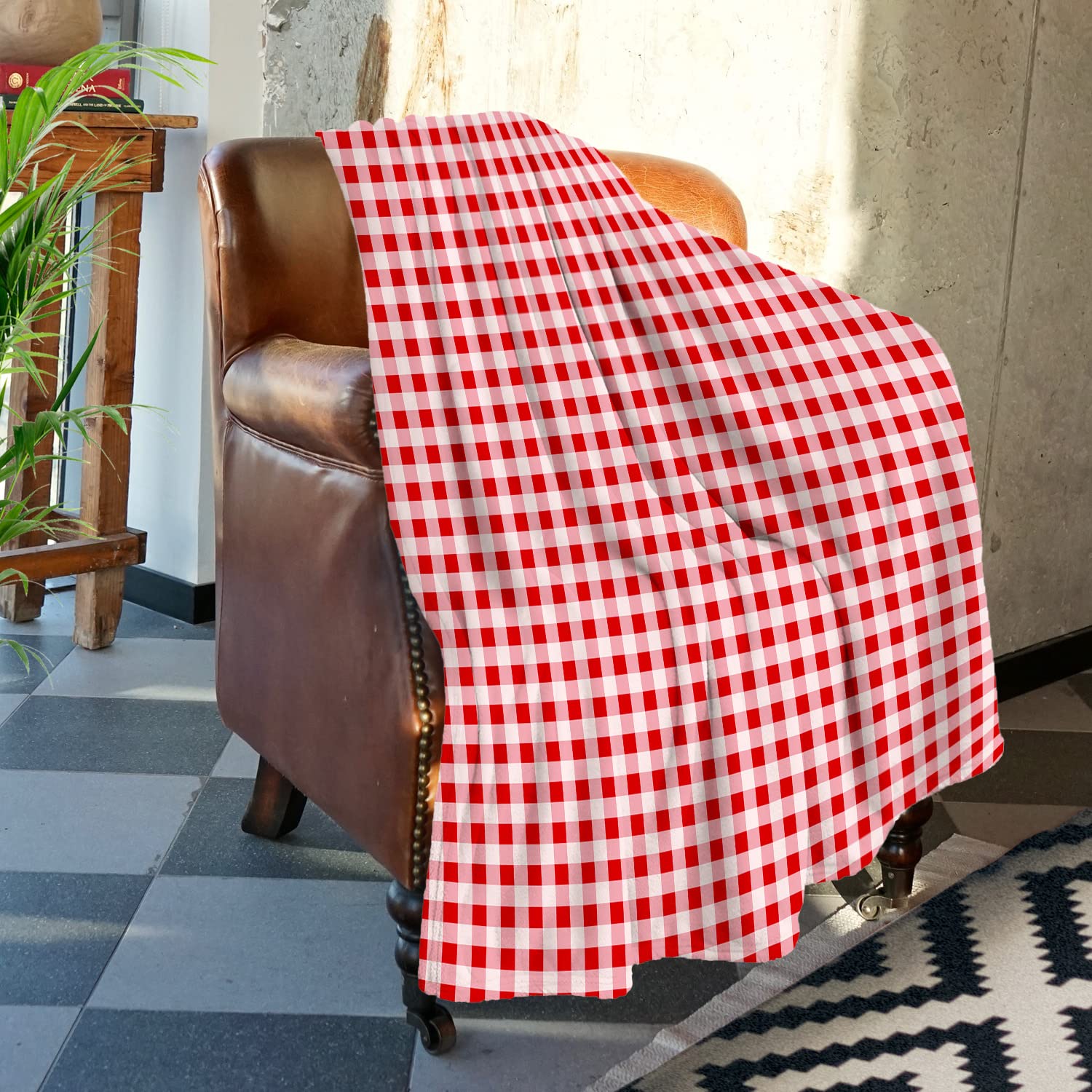 布団・毛布 THE CONRAN SHOP Check Throw 135x200cm Amazon.com: Snuggle Sac Checkered Blanket, Red Throw Blanket