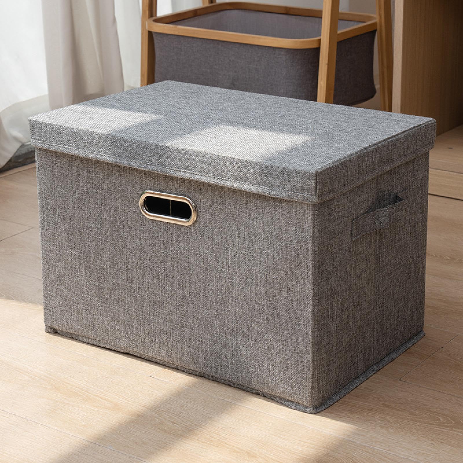 Rangement pour vêtements en tissu et boîte pliable avec couvercle amovible