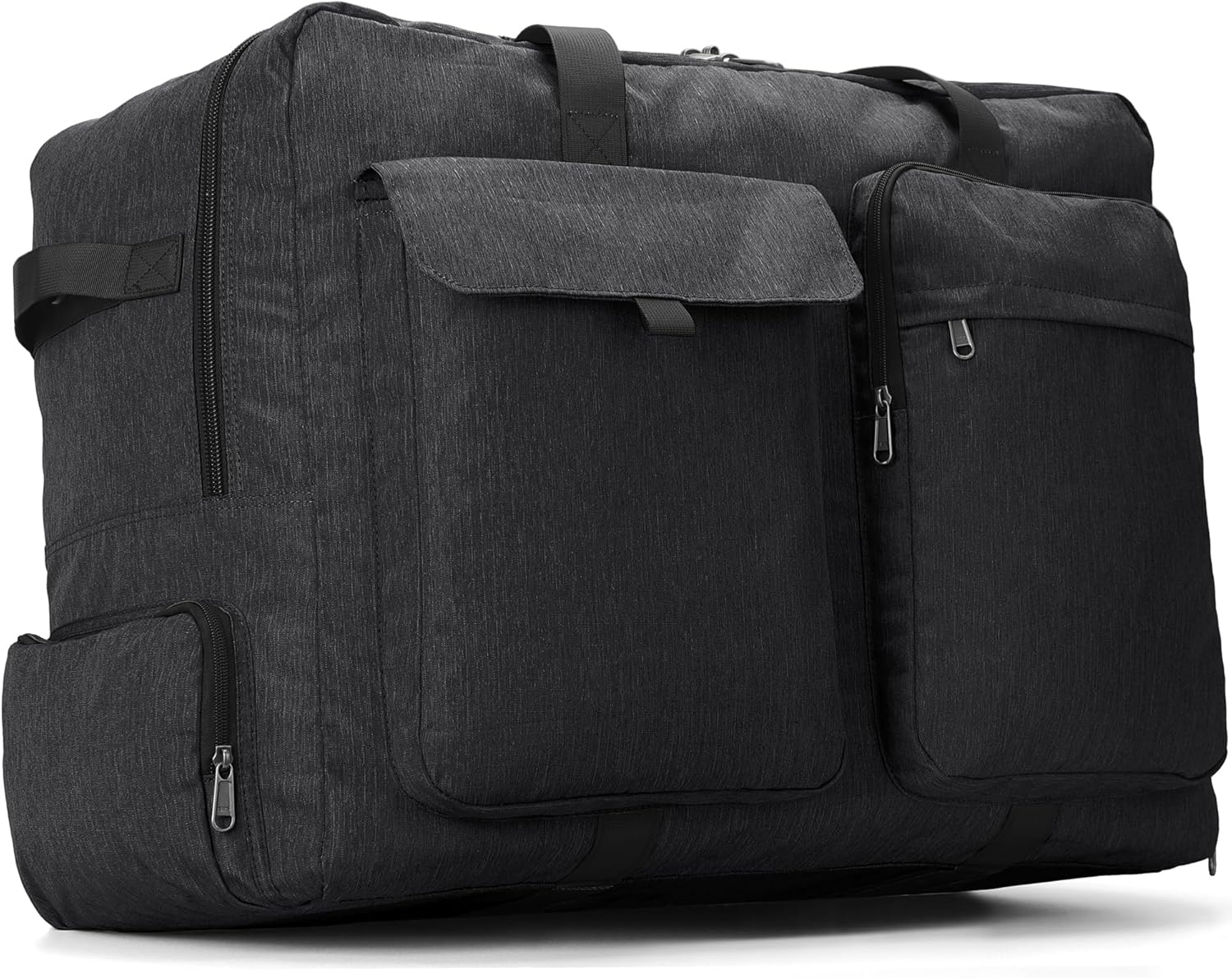 Large Travel Duffle Bag for Men Women, 80L 100L 120L Foldable Waterproof Duffle Bag, Packable Bag with Shoes Compartment for Overnight Gym Weekender Bag (Black, 80L)
