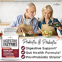Vista 2 de NEW AGE Digestive Enzymes for Gut Health - Probiotic Multi Enzymes with Prebiotics and Probiotics with Lipase for Women and Men for Digestive
