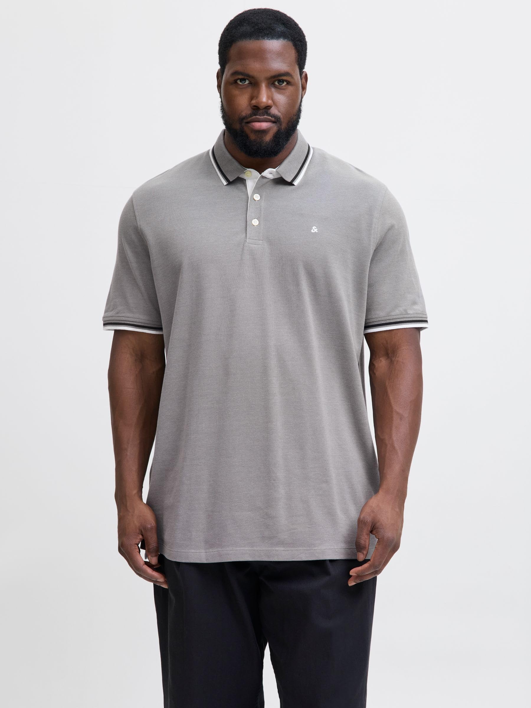 JACK&JONES PLUS JJEPAULOS Polo SS NOOS PLS, Deep Teal/Szczegóły: neonowy, 6XL