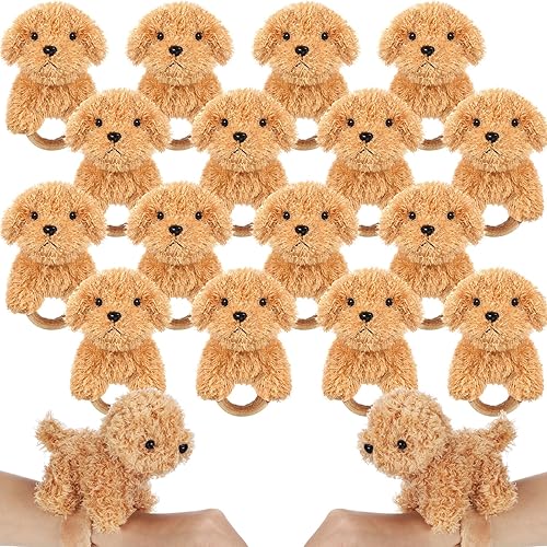 Miniatura 8 de Ceenna 16 pulseras adorables de animales de 8.66 pulgadas de peluche de oso de cachorro de peluche, pulseras de oso de peluche a granel para regalos