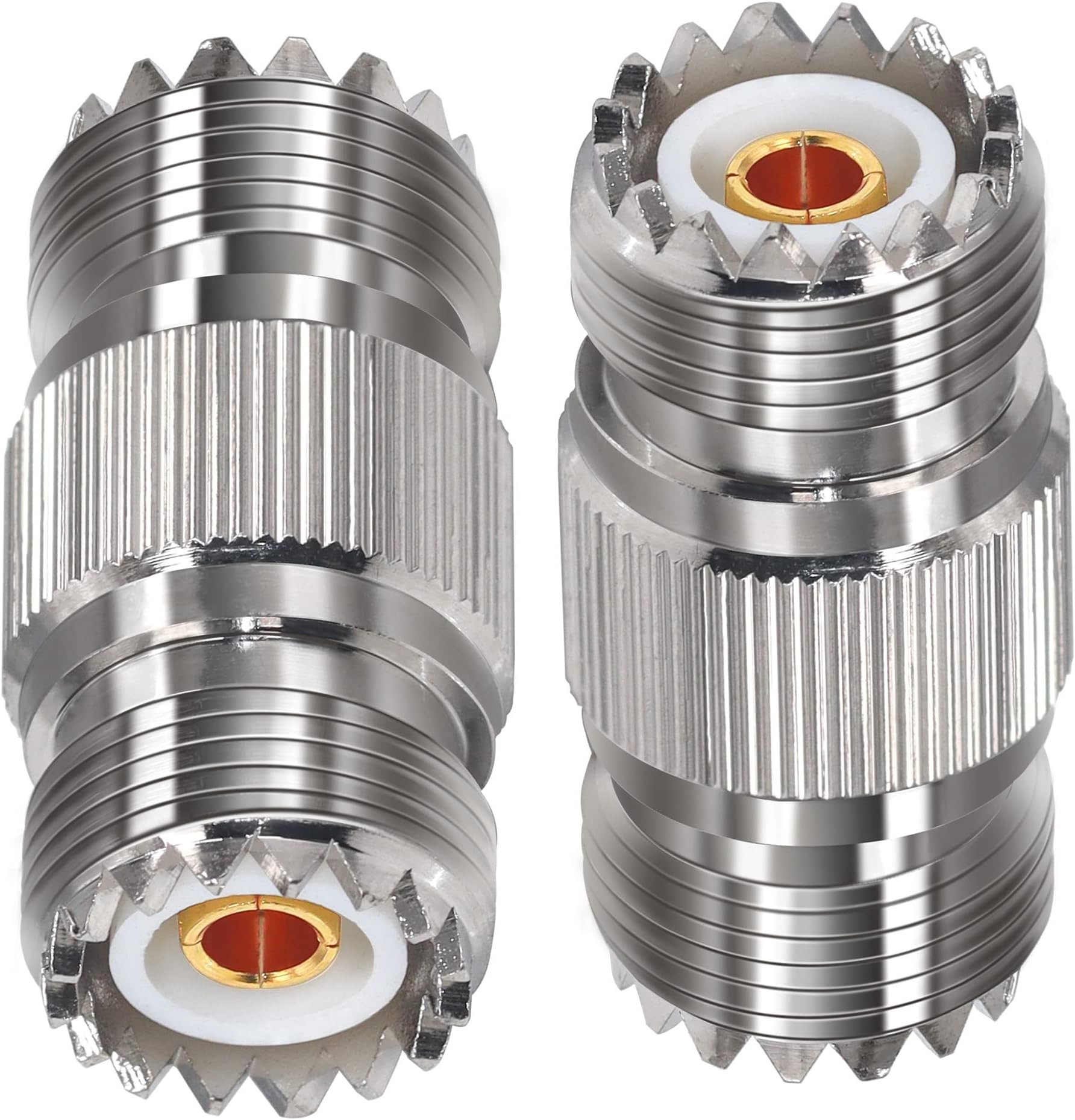TUOLNK 2PCS PL259 UHF Coax Adapter Cable Gender Changers, SO239 Coax Connector Female to Female Coaxial Adapter for CB Radio, Antenna