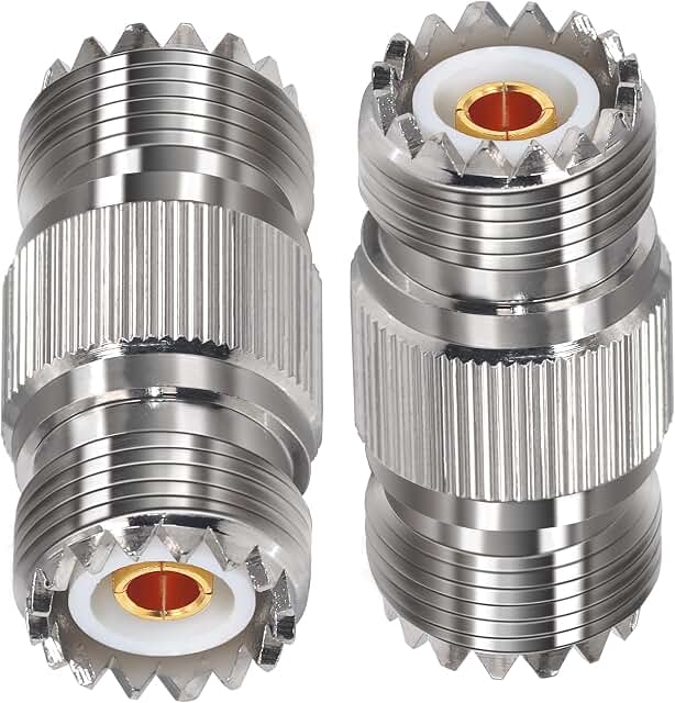 TUOLNK PL259 UHF SO239 Female-to-Female Adapter (2-Pack)